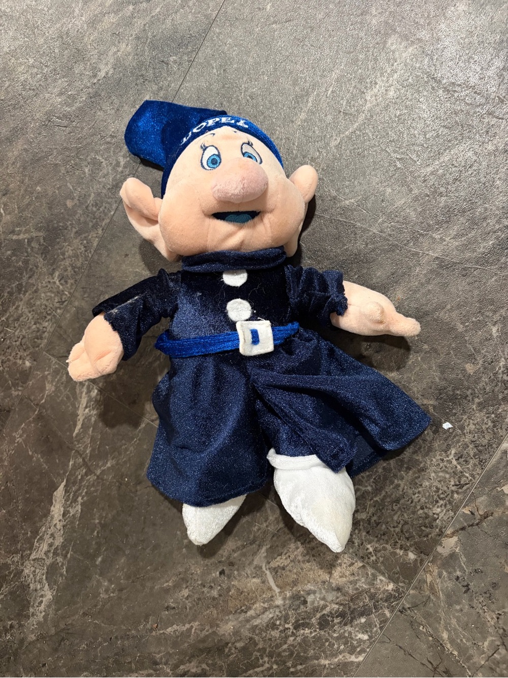 Disney Store Disney Dopey Seven Dwarfs Plush Doll Blue Outfit and Hat Y2K